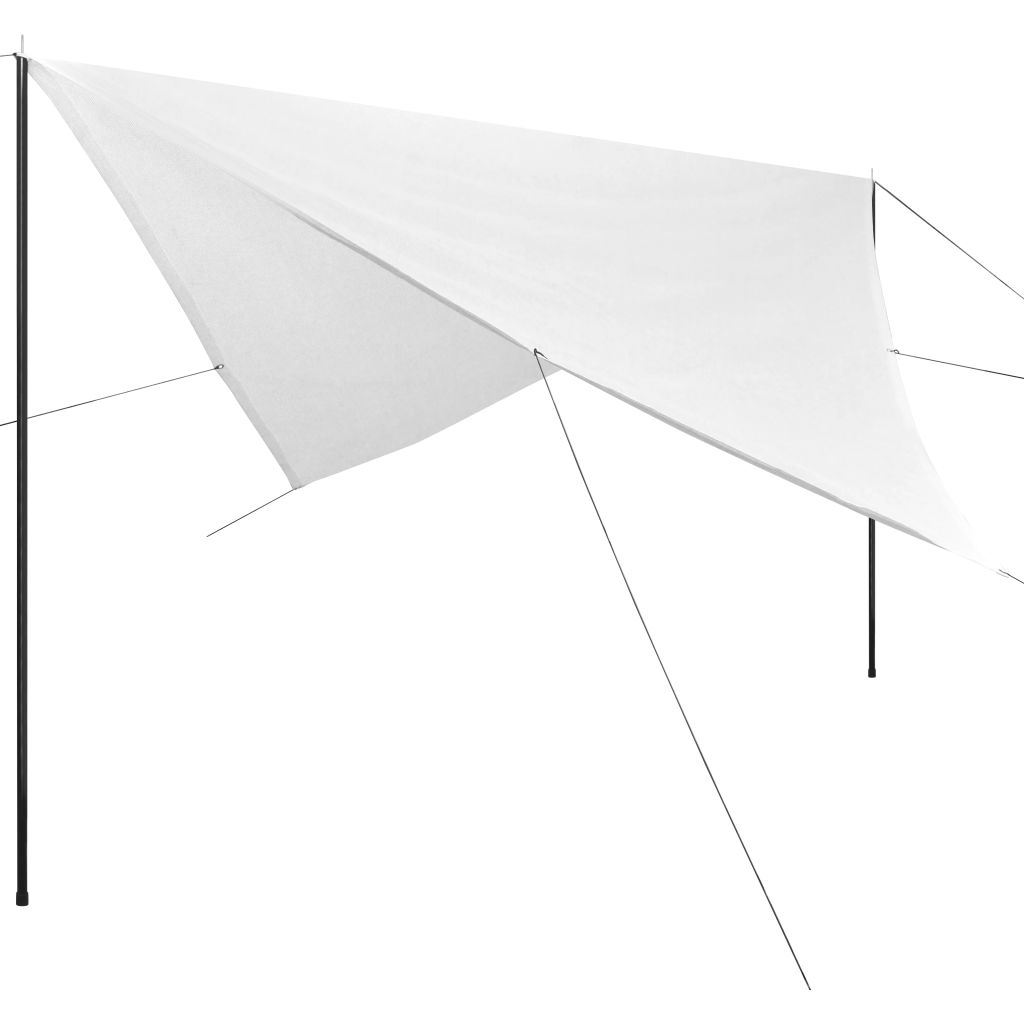 Sunshade Tarp with Poles HDPE Square 3x3 m White