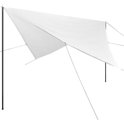 Sunshade Tarp with Poles HDPE Square 3x3 m White