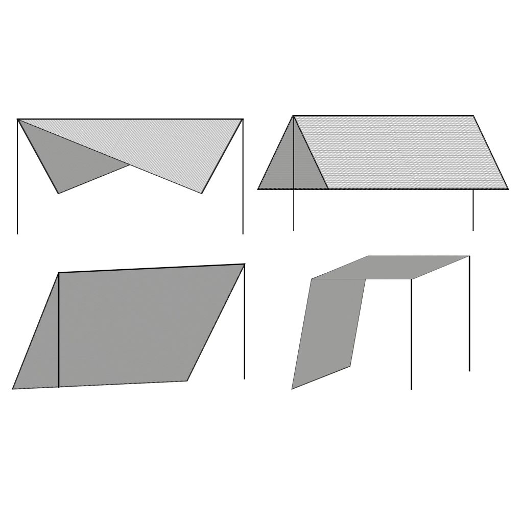 Sunshade Tarp with Poles HDPE Square 3x3 m White