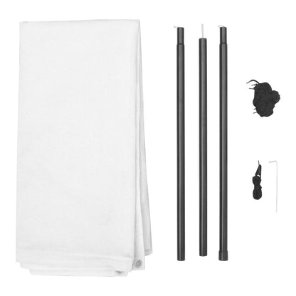 Sunshade Tarp with Poles HDPE Square 3x3 m White