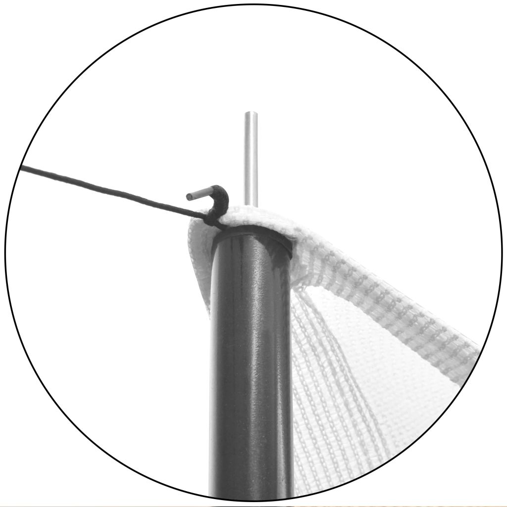 Sunshade Tarp with Poles HDPE Square 3x3 m White