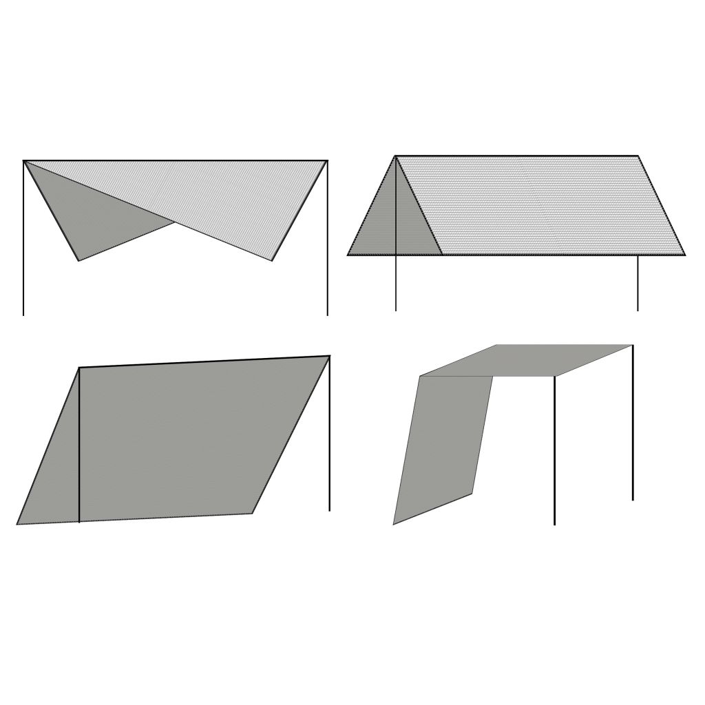 Sunshade Tarp with Poles HDPE Square 4x4 m White
