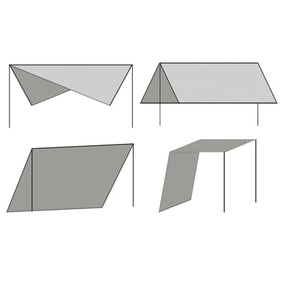 Sunshade Tarp with Poles HDPE Square 4x4 m White
