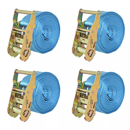 Ratchet Tie Down Straps 4 pcs 2 Tonnes 6mx38mm Blue