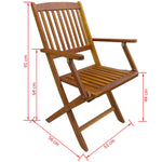 Folding Outdoor Chairs 2 pcs Solid Acacia Wood