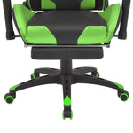 Reclining Office Racing Chair with Footrest Green