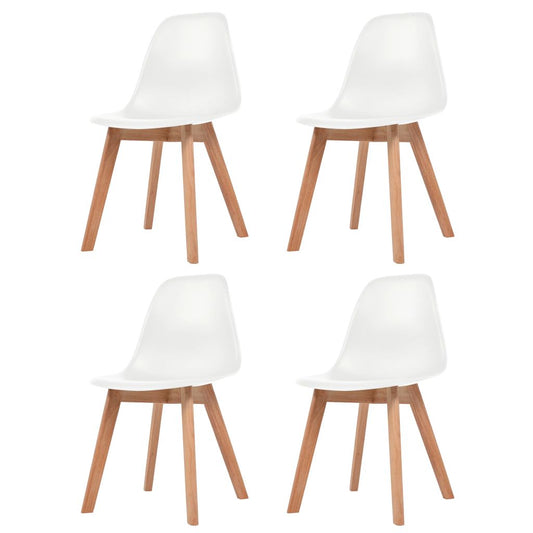Dining Chairs 4 pcs White Plastic