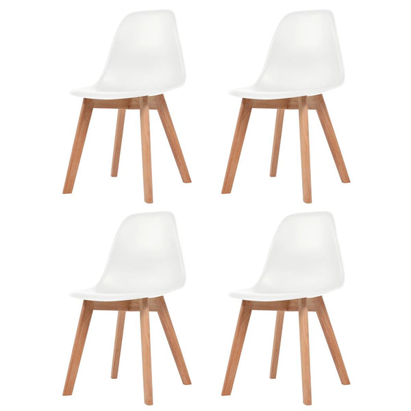  Dining Chairs 4 pcs White Plastic