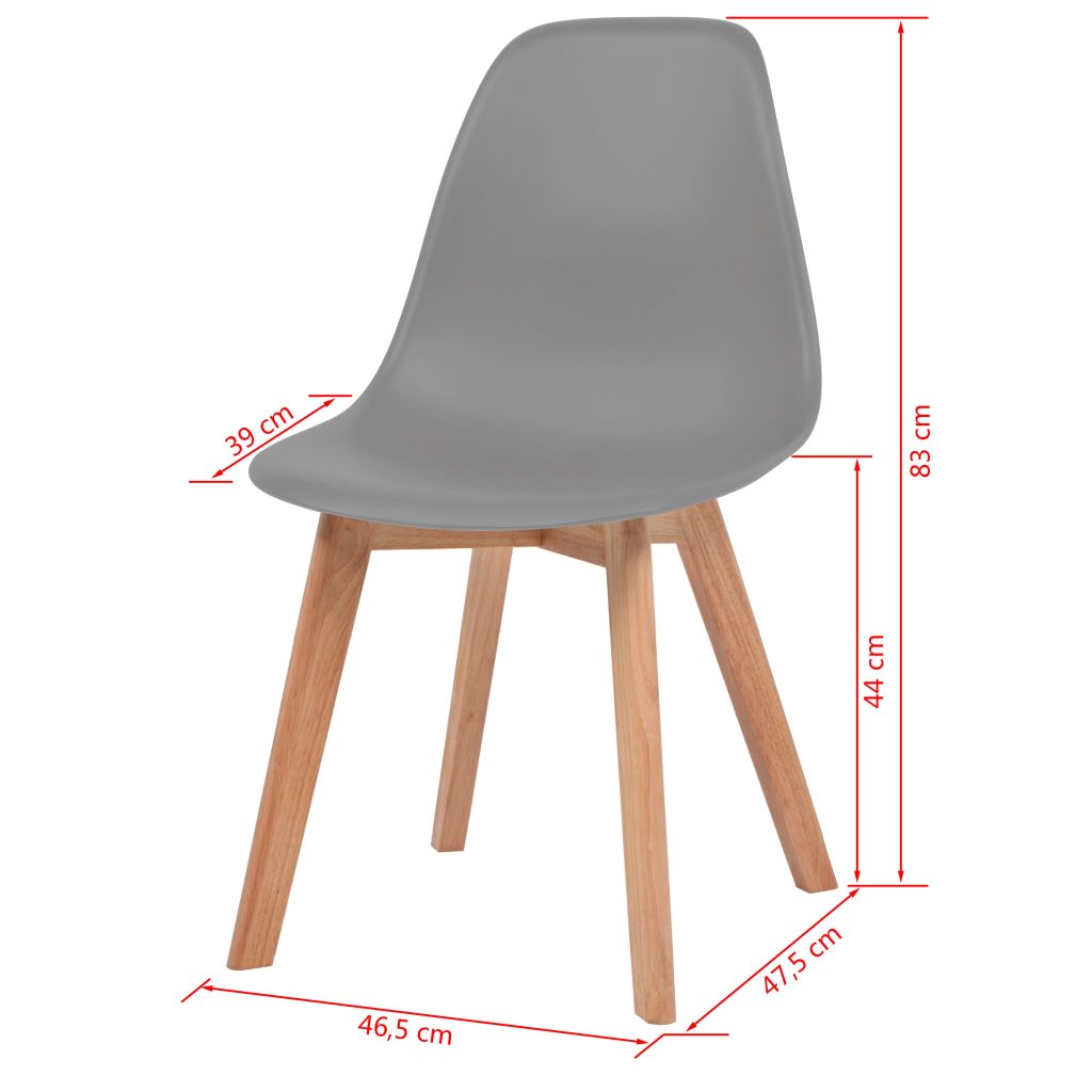 Dining Chairs 4 pcs Grey Plastic