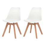 Dining Chairs 2 pcs  White Faux Leather