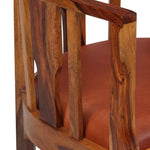 Dining Chairs 2 pcs Real Leather and Solid Sheesham Wood