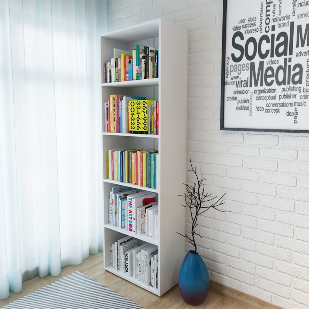 Bookshelf Chipboard 60x31x190 cm White