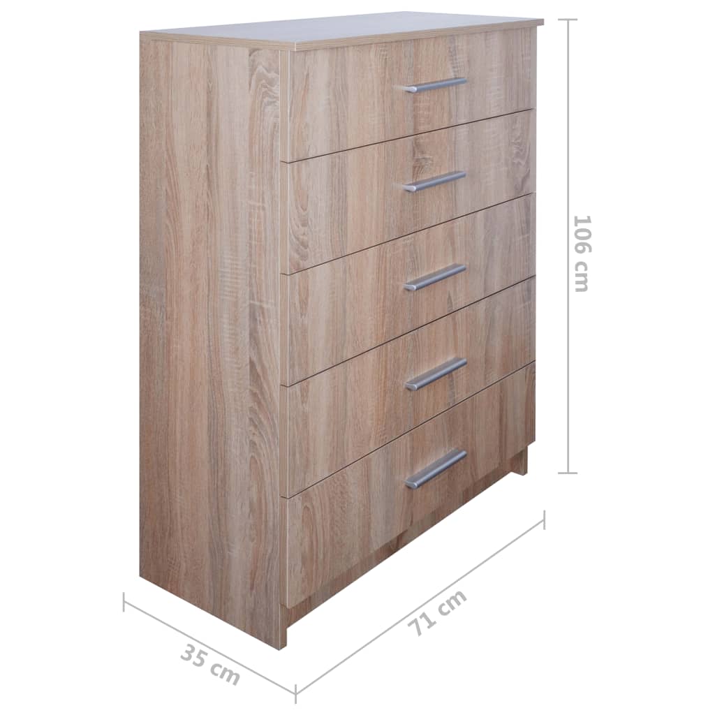 Storage Cabinet Chipboard 71x35x108 cm Oak