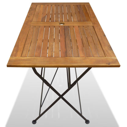 5 Piece Folding Outdoor Dining Set Solid Acacia Wood