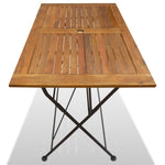 5 Piece Folding Outdoor Dining Set Solid Acacia Wood