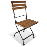 5 Piece Folding Outdoor Dining Set Solid Acacia Wood
