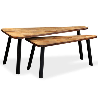 Coffee Table Set 2 Pieces Reclaimed Teak
