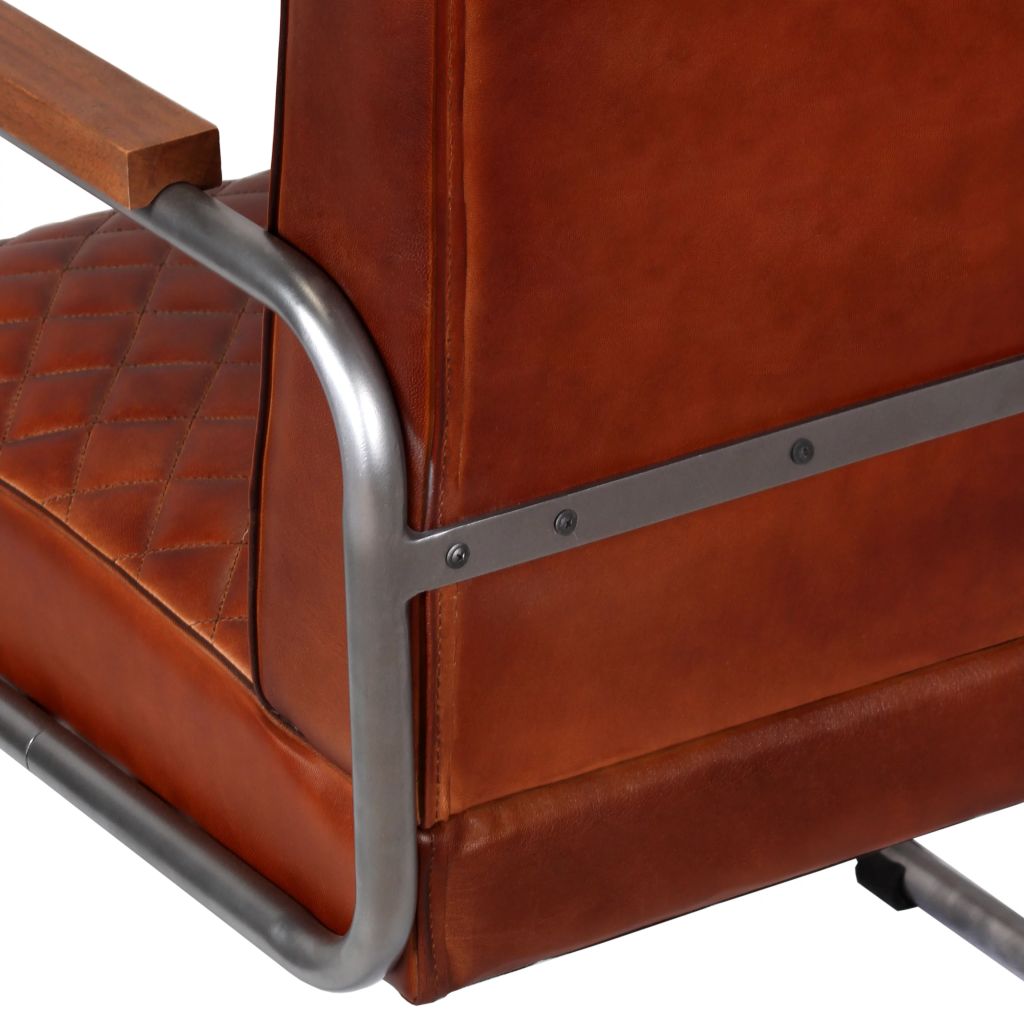 Armchair Dark Brown Genuine Leather