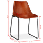 Dining Chairs 2 pcs Brown Real Leather