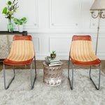 Dining Chairs 2 pcs Brown and Beige Real Leather and Canvas