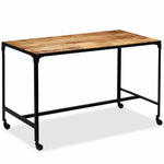 Dining Table Solid Mango Wood and Steel 120x60x76 cm