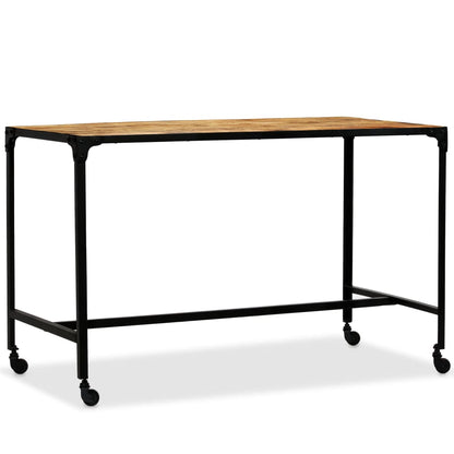 Dining Table Solid Mango Wood and Steel 120x60x76 cm