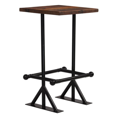 Bar Table Solid Reclaimed Wood Dark Brown 60x60x107 cm