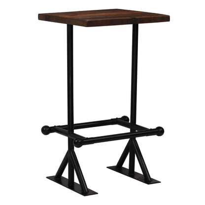 Bar Table Solid Reclaimed Wood Dark Brown 60x60x107 cm