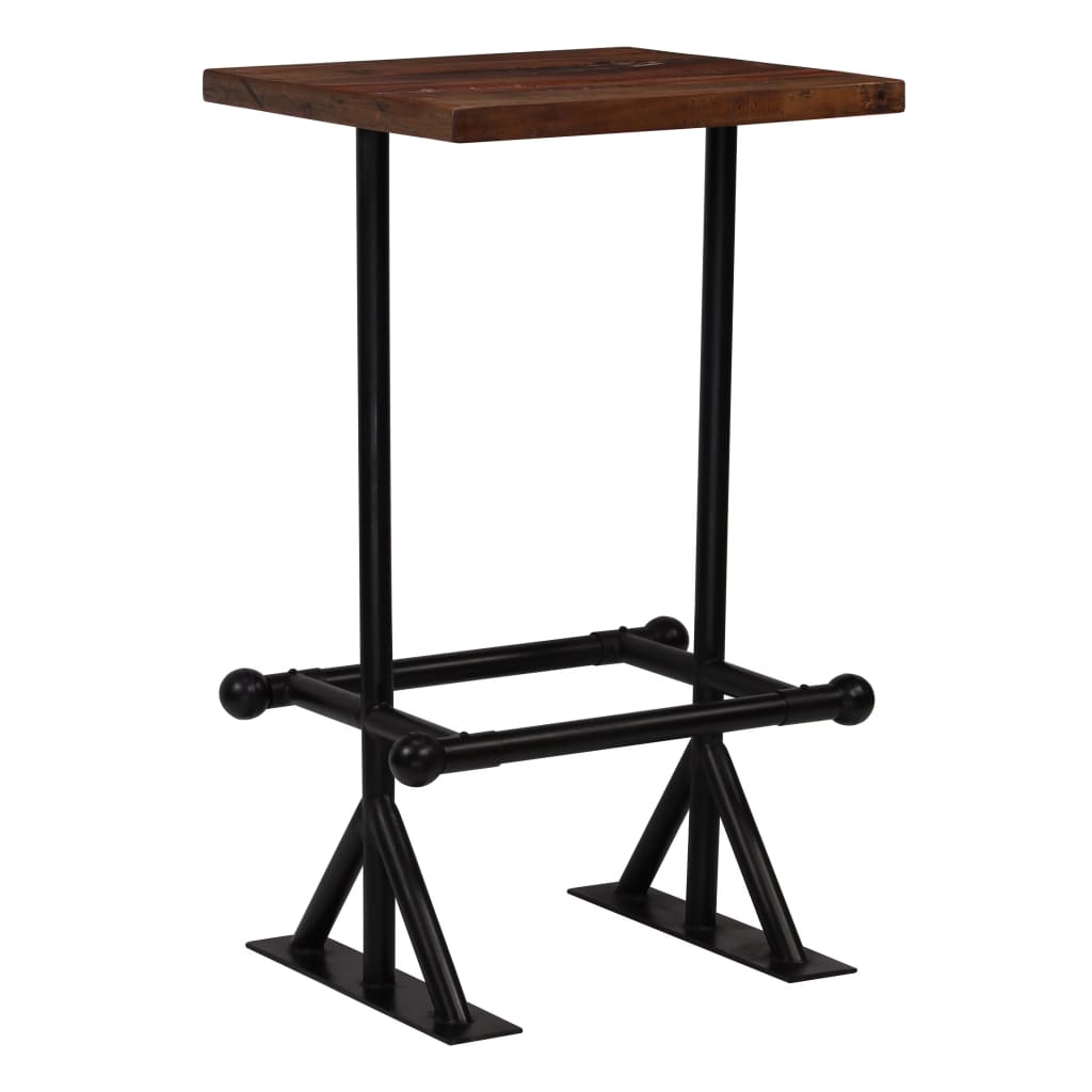 Bar Table Solid Reclaimed Wood Dark Brown 60x60x107 cm