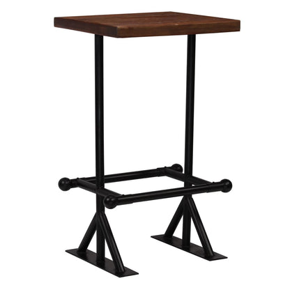 Bar Table Solid Reclaimed Wood Dark Brown 60x60x107 cm