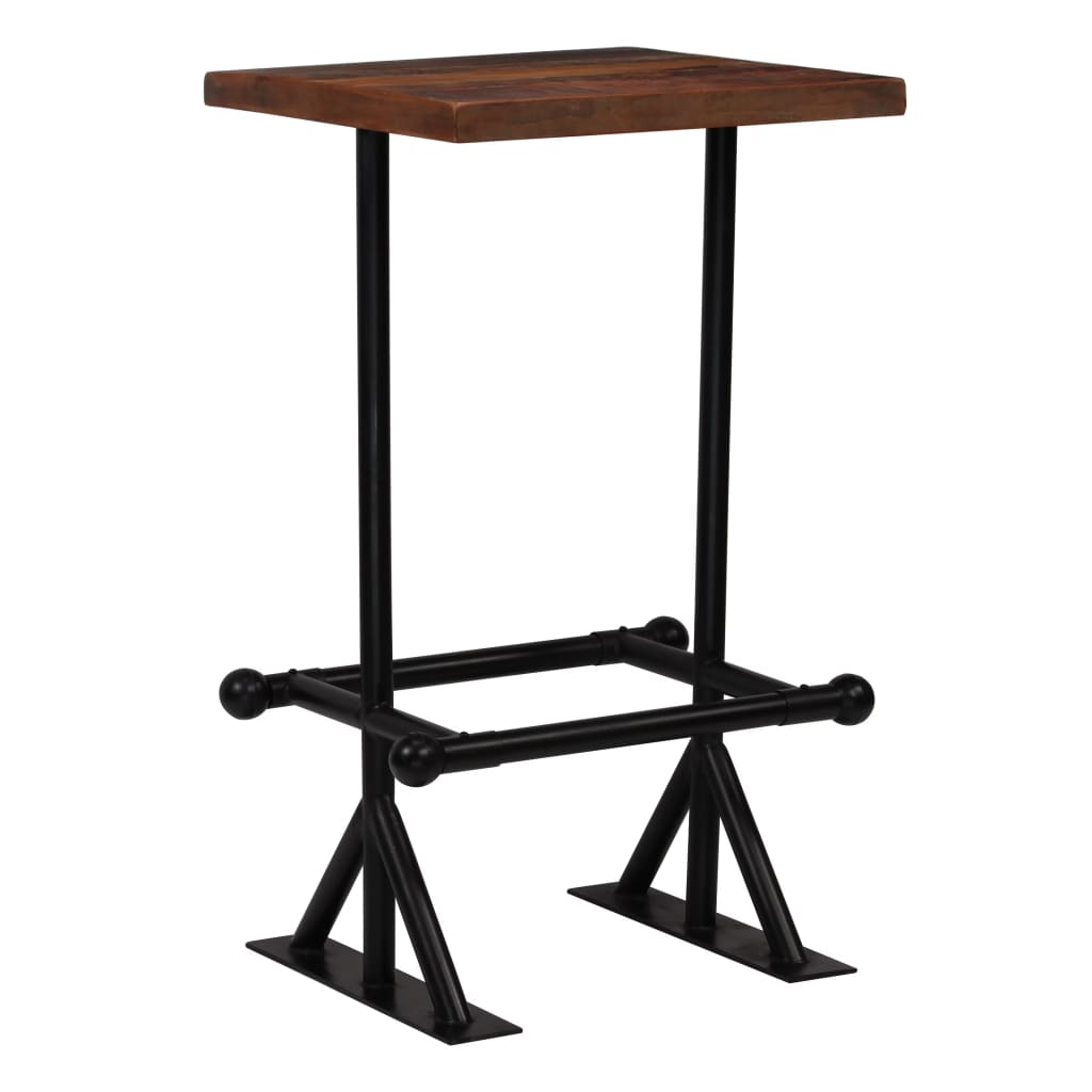 Bar Table Solid Reclaimed Wood Dark Brown 60x60x107 cm