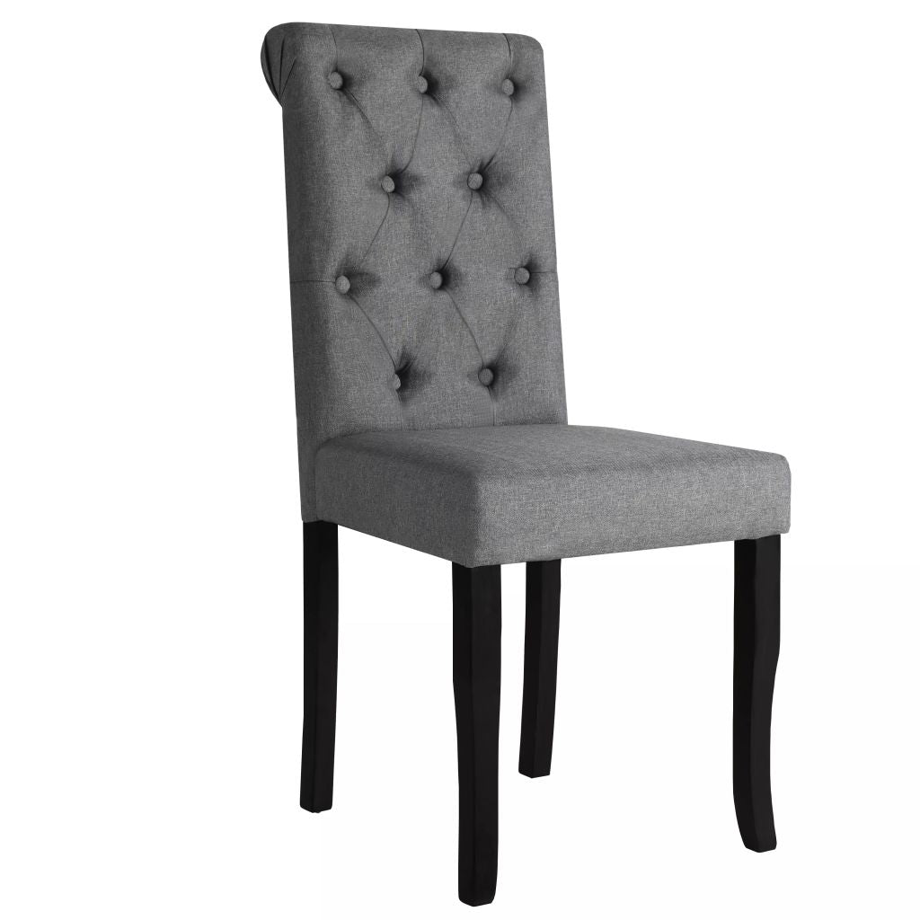 Dining Chairs 2 pcs Dark Grey Fabric