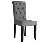 Dining Chairs 2 pcs Dark Grey Fabric