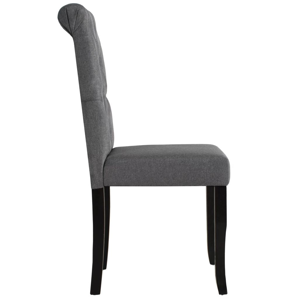 Dining Chairs 2 pcs Dark Grey Fabric