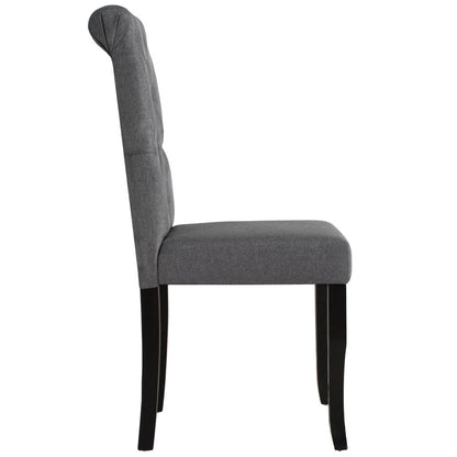 Dining Chairs 2 pcs Dark Grey Fabric