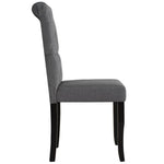 Dining Chairs 2 pcs Dark Grey Fabric
