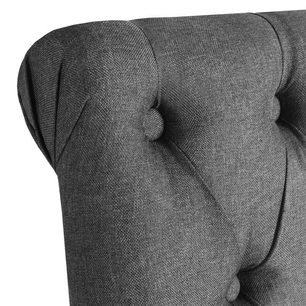 Dining Chairs 2 pcs Dark Grey Fabric