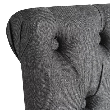 Dining Chairs 2 pcs Dark Grey Fabric