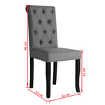 Dining Chairs 2 pcs Dark Grey Fabric