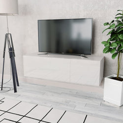 TV Cabinet Chipboard 120x40x34 cm High Gloss White