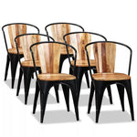 Dining Chairs 6 pcs Solid Acacia Wood