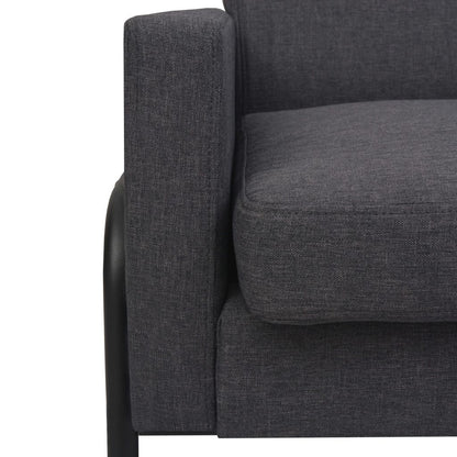 Armchair Dark Grey Steel and Fabric