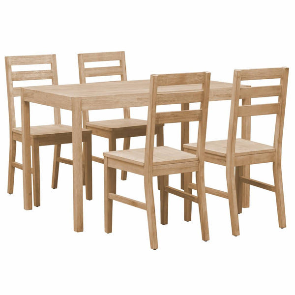  5 Piece Dining Set Solid Acacia Wood