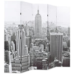Folding Room Divider New York by Day Black & White