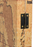 Folding Room Divider Privacy World Map Yellow