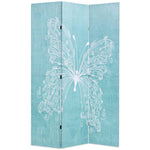 Folding Room Divider Privacy Butterfly Blue