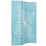 Folding Room Divider Privacy Butterfly Blue