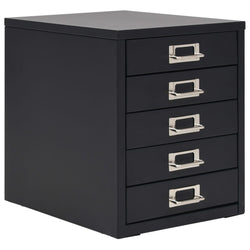 Filing Cabinet with 5 Drawers Metal 28x35x35 cm Black