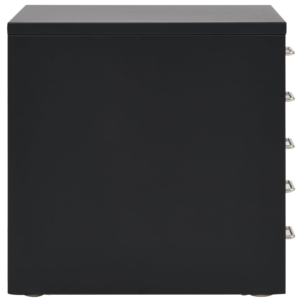 Filing Cabinet with 5 Drawers Metal 28x35x35 cm Black