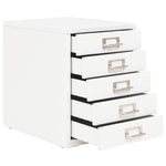 Filing Cabinet with 5 Drawers Metal White